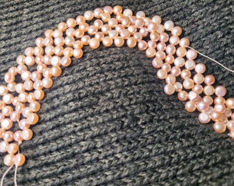 Pink button pearls 5mm