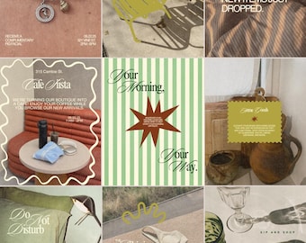 May include: A collage of advertisements with a vintage aesthetic. The ads feature text like "Summer Kin", "Babe Wake Up", and "The Bikini of the Summer". Products include a necklace, a chair, and swimwear.
