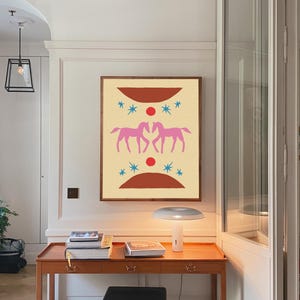 Western Cream | Horse, Western, Cowboy, Cowgirl, Rodeo, Star, Digital Print, Wall Art, Digital Download, Hand Drawn, Illustrated Wall Art