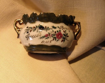 SALT CELLAR PORCELAIN  Vintage  /  Fine 1920'S  Victoria China Salt Cellar Austria