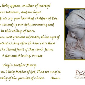 Hail Holy Queen Prayer , Blessed virgin Mother Mary, PDF Download image 1
