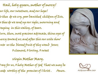 Hail Holy Queen Prayer ,  Blessed virgin Mother Mary, PDF Download