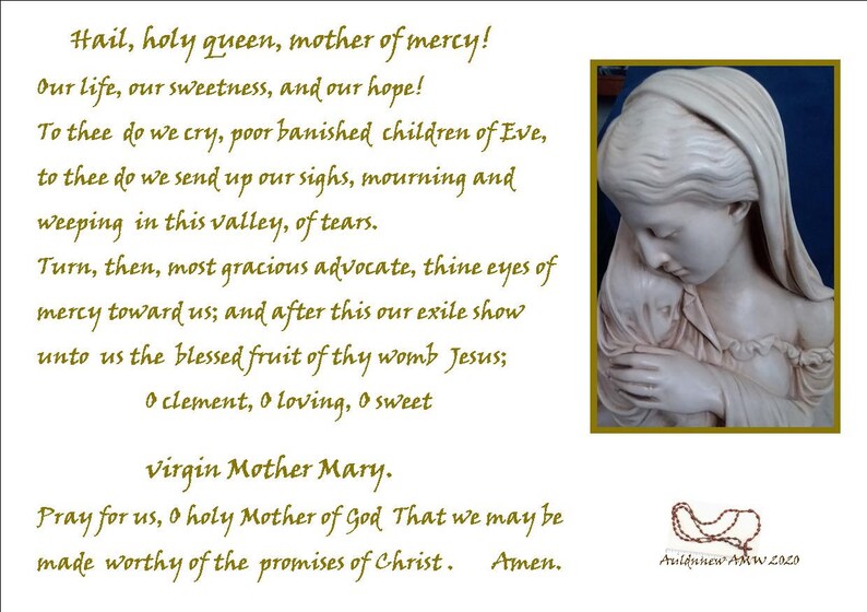 Hail Holy Queen Prayer , Blessed virgin Mother Mary, PDF Download image 1