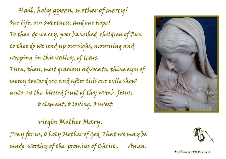 Hail Holy Queen Prayer , Blessed virgin Mother Mary, PDF Download image 2