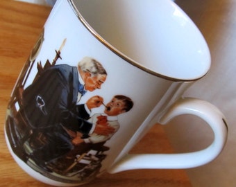 NORMAN ROCKWELL MUGS Rockwell Museum  1985 Porcelain Collector