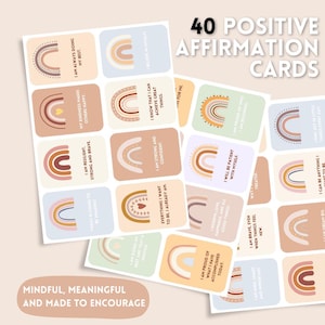40 Tarjetas de Afirmaciones Positivas – Descarga Digital / Impulso Mental Instantáneo / Frases Poderosas de Amor Propio, Confianza y Manifestación