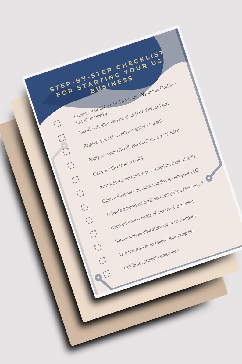 Account Set Up Check List Style Example Business Toolkit | Checklist + Templates + Notion Tracker | ITIN Stripe ...