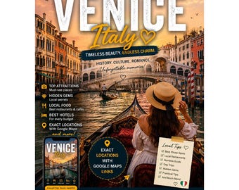 VENICE Travel Guide PDF | Italy Itinerary, Hidden Gems, Gondola Rides, Hotels & Google Maps