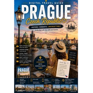 PRAGA Guía Turística Digital Viajes Nuestra guía turística digital está lista +100 sugerencias y enlaces a ubicaciones Viajes, Guía de Vacaciones Guía Digital