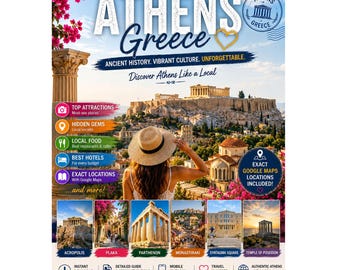 ATHEN Reiseführer PDF | Griechenland Reiseweg, versteckte Schätze, Akropolis & Google Maps