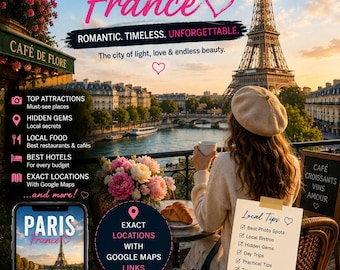 Reseguide till Paris i PDF-format | Resplan för Frankrike, dolda pärlor, kaféer, hotell och Google Maps
