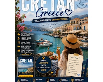 Guía digital de Creta Nuestra guía turística digital está lista +100 sugerencias y enlaces a ubicaciones Guía de viaje de Grecia y Creta Guía de vacaciones