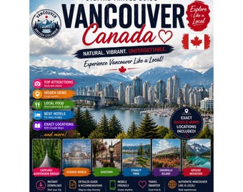 VANCOUVER Reiseführer PDF | Kanada Reiseplaner, Versteckte Schätze, Natur & Google Maps