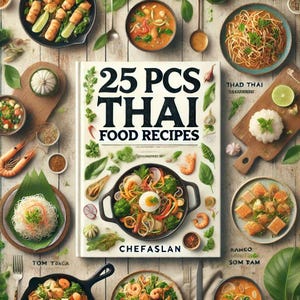 25 Pcs Authentic Thai Recipes – Digital PDF Cookbook | Traditional Thailand Food with Step-by-Step Instructions & Flavor Tips.ChefASLAN