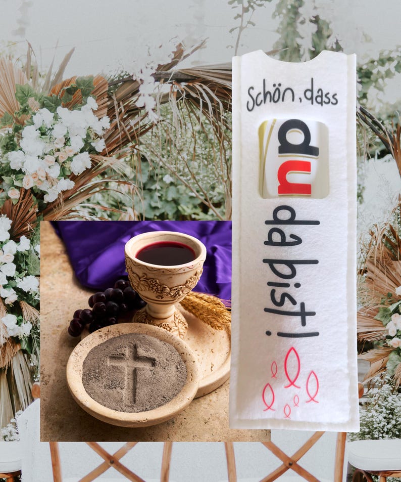 Gastgeschenk „Schön dass du da bist“, Filz Geschenkverpackung für Duplo, Hochzeit, Konfirmation, Firmung, Jugendweihe, Kommuion image 3