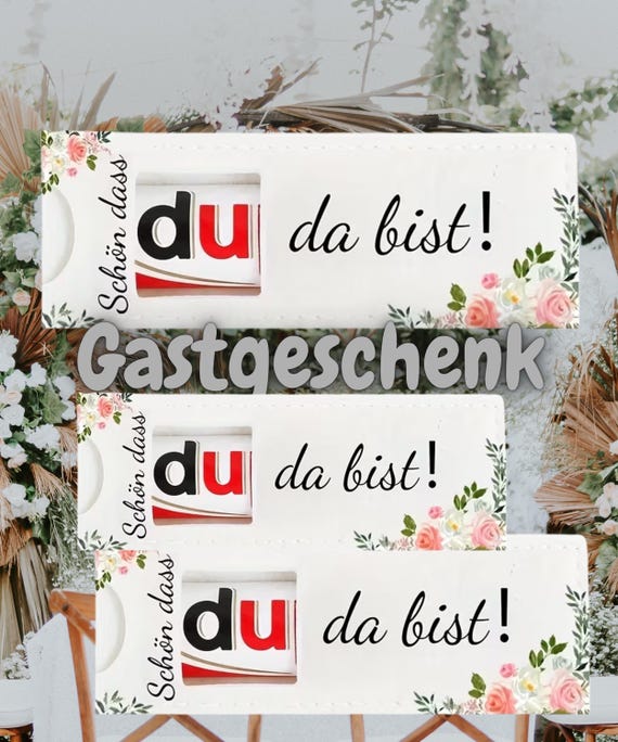 Gastgeschenk „Schön dass du da bist“, Filz Geschenkverpackung für Duplo, Hochzeit, Konfirmation, Firmung, Jugendweihe, Kommuion