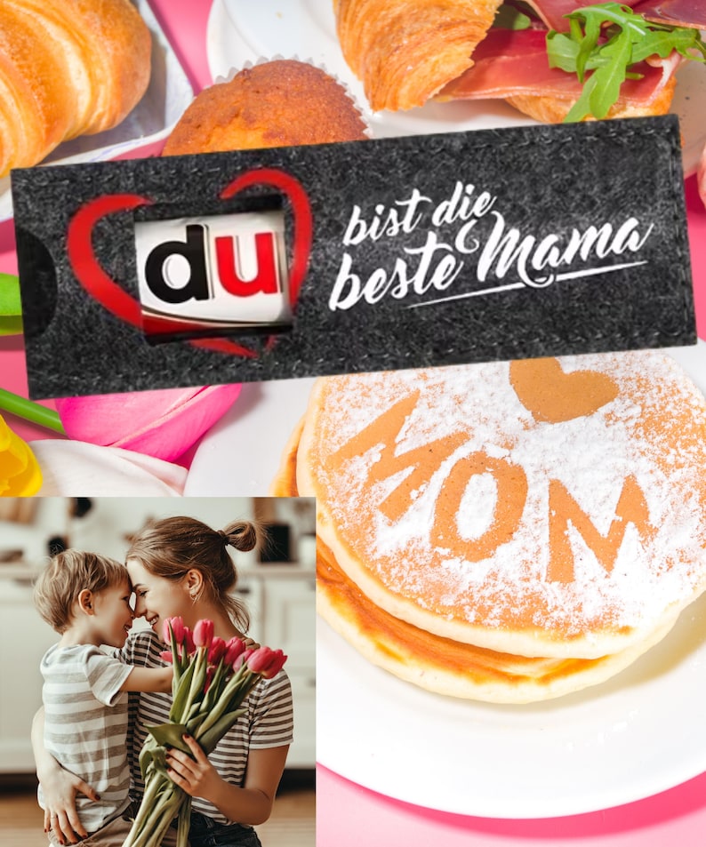 Filz Duplo Geschenkverpackung personalisiert – Vatertag, Muttertag, Geburtstag – Beste Oma, Opa, Tante, Onkel – Schokoriegel Hülle image 2