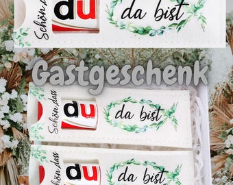 Gastgeschenk „Schön dass du da bist“, Filz Geschenkverpackung für Duplo, Hochzeit, Konfirmation, Firmung, Jugendweihe, Kommuion, Fisch