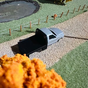1/64 Scale Truck Flatbed, Multicolor Tail Lights, And Mudflaps