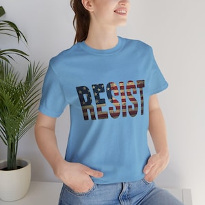 Amerikaanse vlag weerstaan uniseks T-shirt, shirt politiek protest, patriottische activist design top, kleding van Fourth of July, verklaring sociale rechtvaardigheid