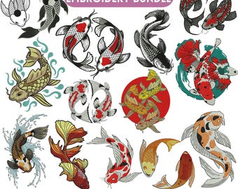 Disegno per ricamo a forma di pesce koi, ricamo a forma di pesce, ricamo a forma di pesciolino carino, ricamo a forma di pesce tropicale, disegno a forma di koi, disegno per ricamo a macchina