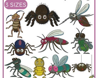Bugs Embroidery Design, Ladybug Embroidery, Dragonfly embroidery, beetle, insect embroidery, Bee, Machine Embroidery Design