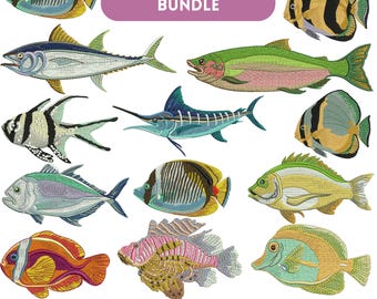 Disegno di ricamo di pesce, ricamo di pesce ripieno, ricamo di mini pesce, disegno di pesce, animale marino, ricamo dell'oceano, disegni di ricamo a macchina
