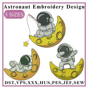 Astronaut Stickerei, Weltraum Stickerei, fliegende Astronaut Stickerei, Galaxie Stickerei, Maschinenstickerei