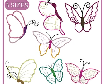 Butterfly Embroidery Design, Butterfly Applique Embroidery, Two Tone Butterfly Embroidery, Butterfly fill stitch, Machine Embroidery Design