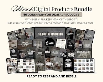Ultimate Digital Product EBook PLR MRR Bundle Passive Income, MRR, Master Resell Rights, plr digital product, done for you, dfy, Digital