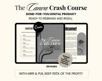 Canva Crash Course with Master Resell Rights (MRR + PLR) Including Video Tutorials | Done For You Canva Guide How To Canva Tutorial Videos