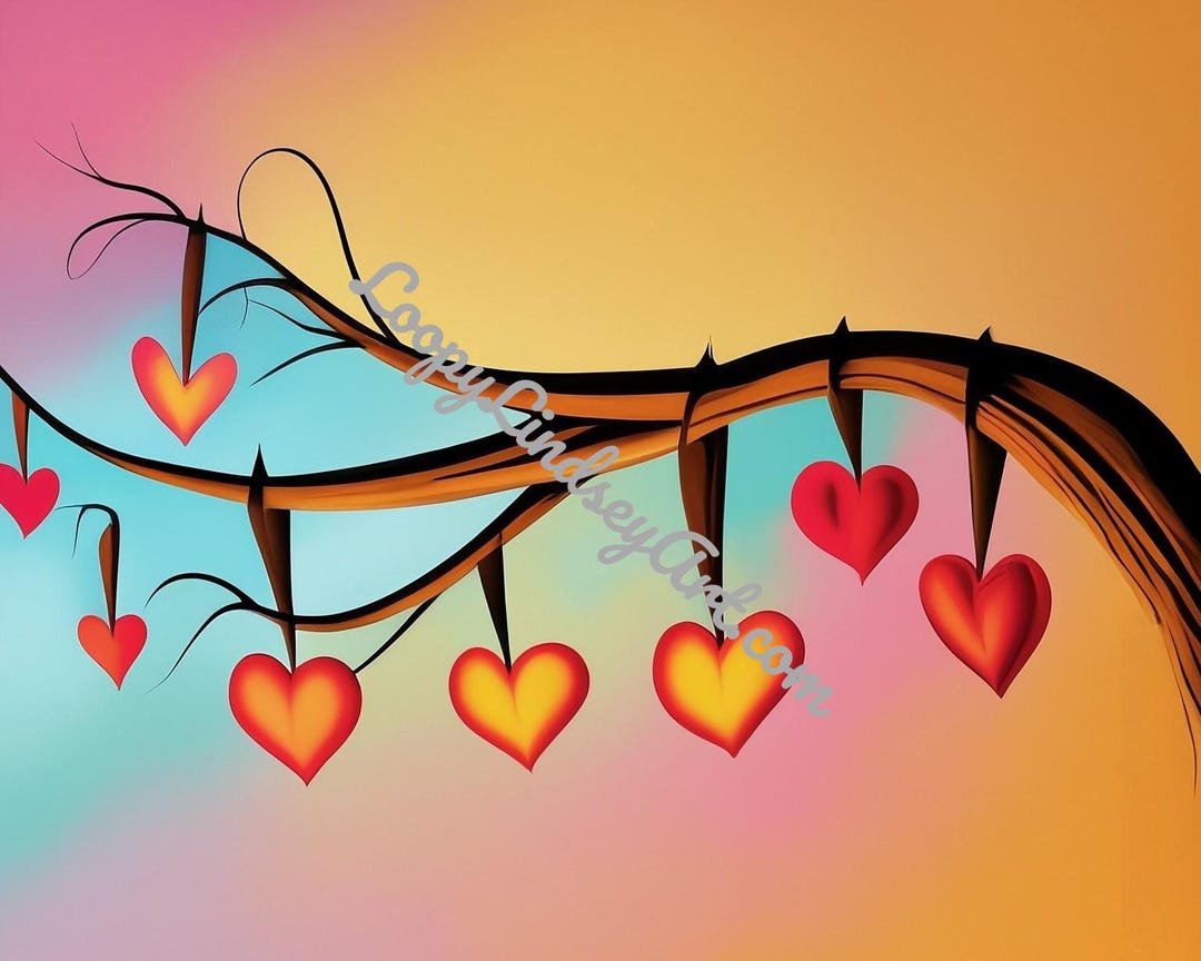 Hearts Printable Art Print, 3D Print, Love Art, Valentines Print ...