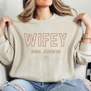 Custom Mrs Sweatshirt, Future Mrs Name Crewneck Bride to Be Gift for Bridal Shower Engagement,Gift Mrs Last Name Honeymoon Shirt,Gift Bridal
