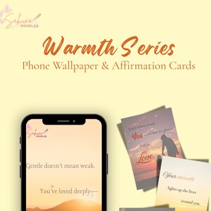 Warmth-serie: telefoonbehang en bevestigingskaarten | Digitale download | Zachte esthetiek | Moederdagcadeau
