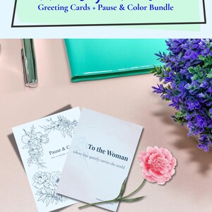 Home-serie – Afdrukbare Moederdagkaart + extra kleurplaat bloemen | Digitaal downloadcadeau voor moeder