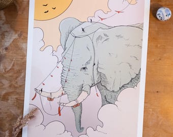 Print Illustration - Elephant