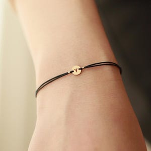 Pulseira de cordão com letras personalizadas, pulseira com iniciais personalizadas, pulseira de letras de prata esterlina 925K, pulseira de ouro, presente para mãe, presente para ela