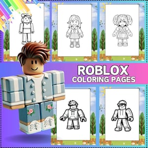 20+ Pages Roblox Coloring Book for Kids – Digital Download, Printable Gaming Coloring Pages, Fun Activity for Boys & Girls