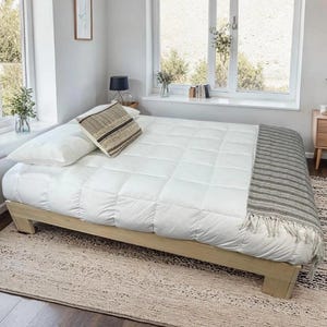 Logan – Handcrafted Wood Frame Bed – Classic Design with Optional Storage Drawers in option