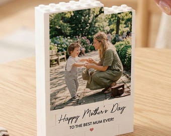 Mother’s Day Gift for Mom, Personalized Photo Building Block, Custom Picture Puzzle Keepsake, First Mother’s Day Gift for New Mom