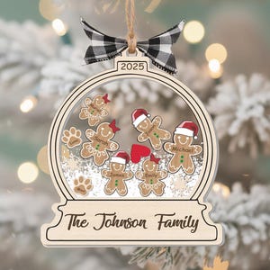 Personalized Gingerbread With Hat Family Christmas Ornament, Custom Family Ornament 2025, 4D Customized Cookie Ornament Gift for Christmas