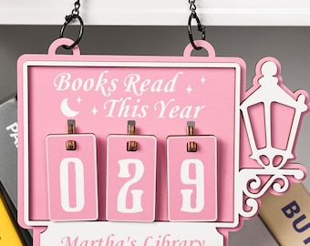 Custom Name Reading Log, Personalized Books Read Tracker, Reading Tracker, Bookish Decor Gift, Reading Challenge Counter, Book Lover's Gift