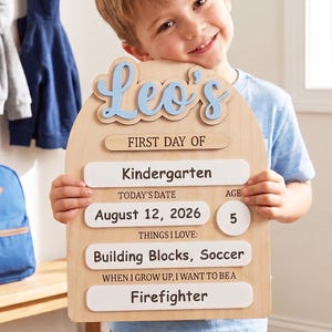 Reusable First Day of School Board, 1st Day of School Sign, Last Day of School Sign,Custom Name Sign,Preschool Back To School Dry Erase Sign
