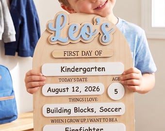 Reusable First Day of School Board, 1st Day of School Sign, Last Day of School Sign,Custom Name Sign,Preschool Back To School Dry Erase Sign