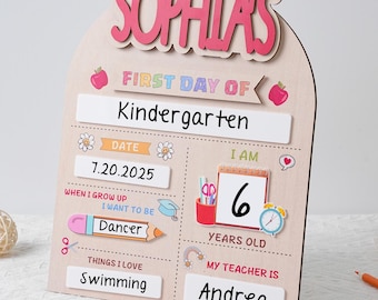 Reusable First Day of School Board, 1st Day of School Sign, Last Day of School Sign,Custom Name Sign,Preschool Back To School Dry Erase Sign