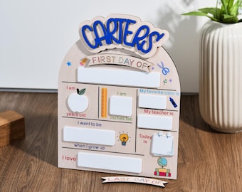Custom Name Back To School Board, Custom First Day Last Day Of School Sign,  Reusable Back To School Dry Erase Sign ,1st Day of School Board