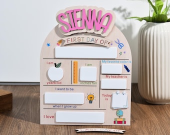 Custom First Day Of School Sign, Last Day of School Sign, Custom Name Sign, Preschool Back To School Dry Erase Sign, 1st Day of School Board
