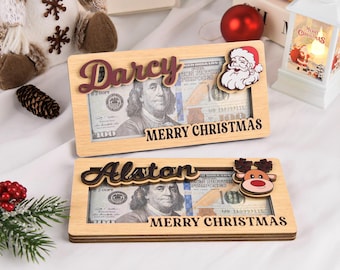 Personalized Xmas Money Holder, Christmas Gift 2025, Reindeer Money Holder, Custom Money Holder, Santa Money Holder, Xmas Gift for Family