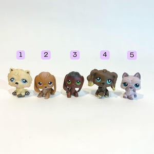 Authentieke LPS Littlest Pet Shop Dogs, Chow Chow, Beagle, Spaniel, Scottie