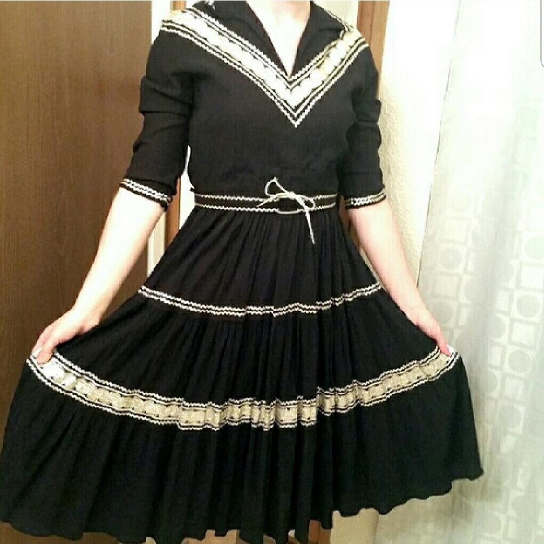 Vintage 1950s Patio Dress Fiesta W Full Circle Skirt 50